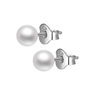 Stříbrné náušnice 925 s kultivovanými říčními perlami 4 mm – rhodiované (puzeta)