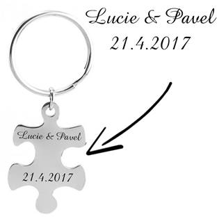 OPT1008-L Ocelový přívěšek na klíče - puzzle