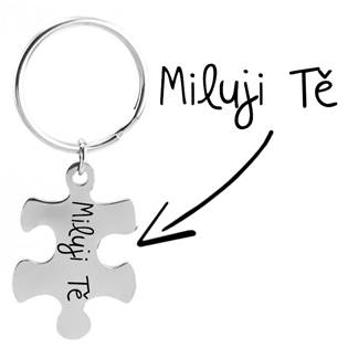 OPT1008-L Ocelový přívěšek na klíče - puzzle
