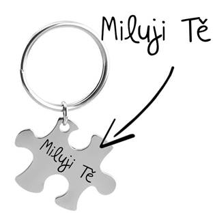 OPT1008-P Ocelový přívěšek na klíče - puzzle