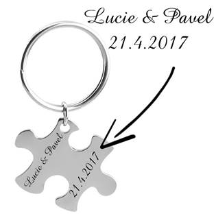OPT1008-P Ocelový přívěšek na klíče - puzzle