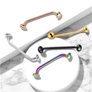PJ0006-GD Snake Eyes piercing do jazyka 1,2 x 16 mm