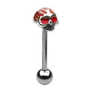 PJ01079-K Piercing do jazyku - lebka