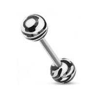 PJ01158-A Piercing do jazyka  - zebrovaný