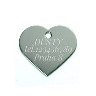 PZ012-SI Hliníková psí známka srdíčko velké