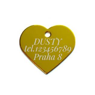 PZ012-Y Hliníková psí známka srdíčko velké