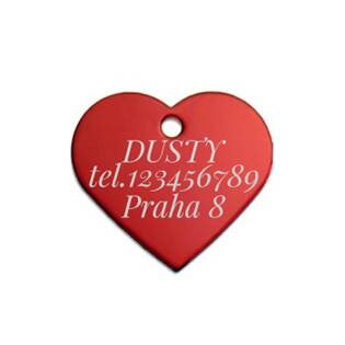 PZ012-Y Hliníková psí známka srdíčko velké