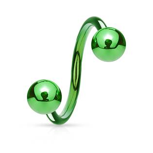 SP1001G-12104 Piercing spirála zelená