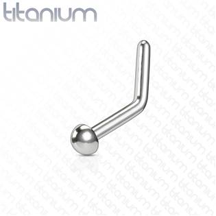 TIT1026-02 Zahnutý piercing do nosu půlkulička - TITAN