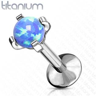 TIT1041-12083 Piercing do brady - labreta titan, 1,2 x 8 mm, opál 3 mm