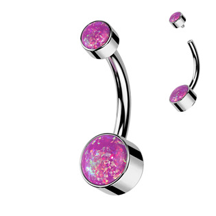 TIT1062-OP22 Piercing do pupíku - TITAN, opál