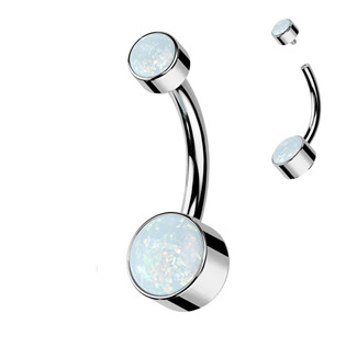 TIT1062-OP22 Piercing do pupíku - TITAN, opál