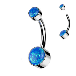 TIT1062-OP38 Piercing do pupíku - TITAN, opál