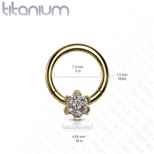 TIT1118-GD Segment kruh - septum piercing TITAN