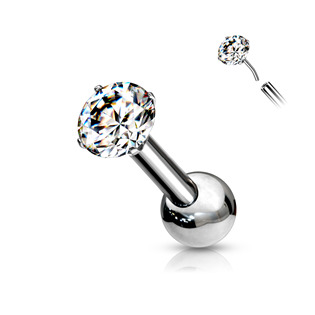 TIT1125-1208-04 Cartilage piercing do ucha TITAN, 1,2 x 8 mm zirkon 4 mm
