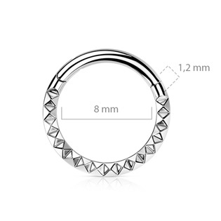 TIT1138-1208 Segment kruh - septum / helix / cartilage / tragus piercing TITAN, 1,2 x 8 mm
