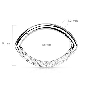 TIT1164-1210 Segment - helix / cartilage / tragus piercing TITAN, 1,2 x 10 mm