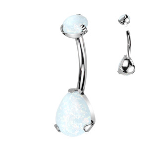 TIT1187-OP22 Piercing do pupíku - TITAN, opál
