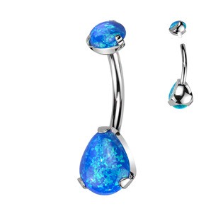 TIT1187-OP22 Piercing do pupíku - TITAN, opál