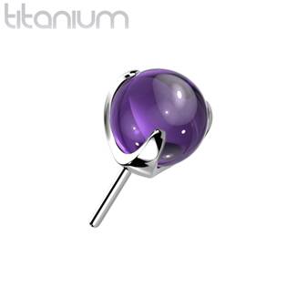 TIT1196A-030 Kamínek k PUSH IN piercingu TITAN, fialový kamínek