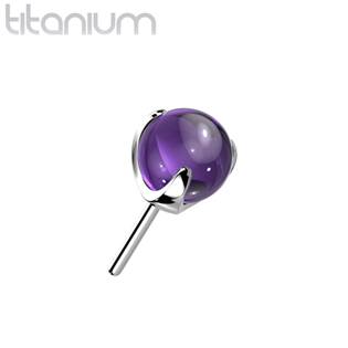 TIT1196A-040 Kamínek k PUSH IN piercingu TITAN, fialový kamínek