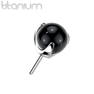 TIT1196K-040 Kamínek k PUSH IN piercingu TITAN, černý kamínek