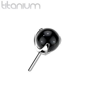 TIT1196K-040 Kamínek k PUSH IN piercingu TITAN, černý kamínek