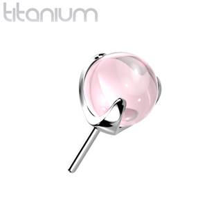 TIT1196P-040 Kamínek k PUSH IN piercingu TITAN, růžový kamínek