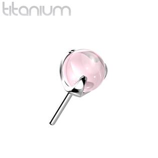 TIT1196P-040 Kamínek k PUSH IN piercingu TITAN, růžový kamínek
