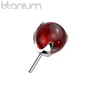 TIT1196R-030 Kamínek k PUSH IN piercingu TITAN, červený kamínek