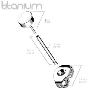 TIT1203 PUSH IN náušnice TITAN, 1 kus