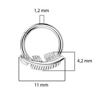 TIT1224-1210 Segment kruh - helix / cartilage / tragus / septum piercing TITAN