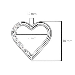 TIT1225 Segment kruh - helix / cartilage / tragus / septum piercing TITAN, 1,2 x 8 mm