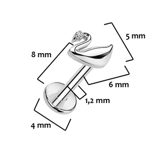 TIT1268 Piercing do brady - labreta TITAN, 1,2 x 8 mm