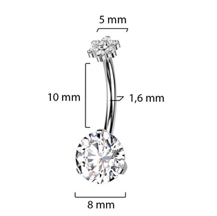 TIT1274-C PUSH IN piercingu do pupíku TITAN