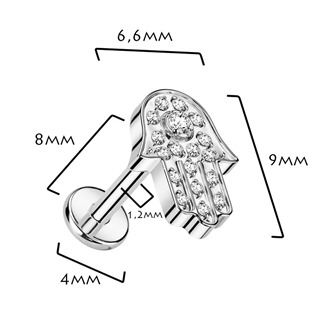 TIT1281-1208 Piercing do brady - labreta Hamsa TITAN