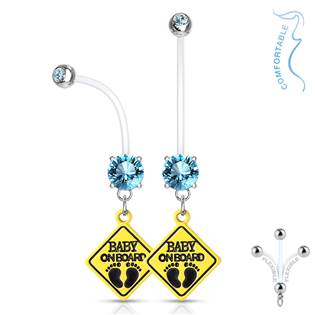 WP0020-C Těhotenský piercing do pupíku - baby on board