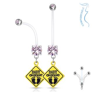 WP0020-P Těhotenský piercing do pupíku - baby on board