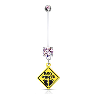 WP0020-P Těhotenský piercing do pupíku - baby on board