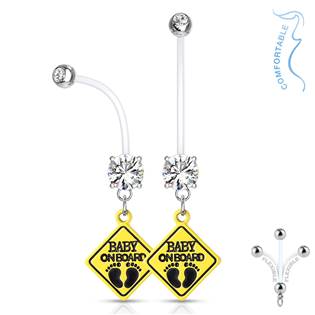 WP0020-Q Těhotenský piercing do pupíku - baby on board