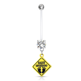 WP0020-Q Těhotenský piercing do pupíku - baby on board