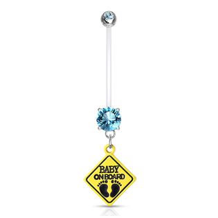 WP0020-Q Těhotenský piercing do pupíku - baby on board