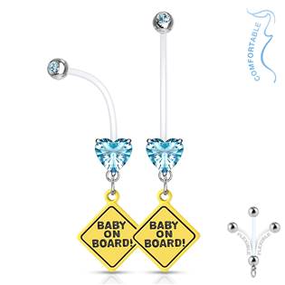 WP0032-C Těhotenský piercing do pupíku - baby on board