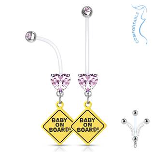 WP0032-C Těhotenský piercing do pupíku - baby on board