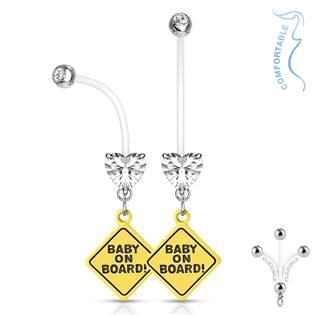 WP0032-C Těhotenský piercing do pupíku - baby on board
