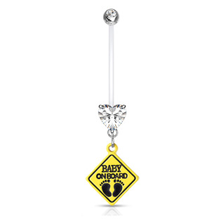 WP0032-C Těhotenský piercing do pupíku - baby on board