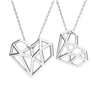 KST1043 Stříbrný přívěšek origami srdce