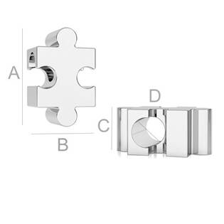 NB-8017 Stříbrný přívěšek korálek PUZZLE