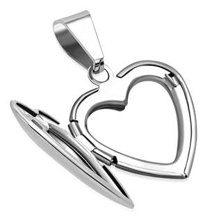 OPP1771-M Ocelový přívěšek - medailon otevírací srdce