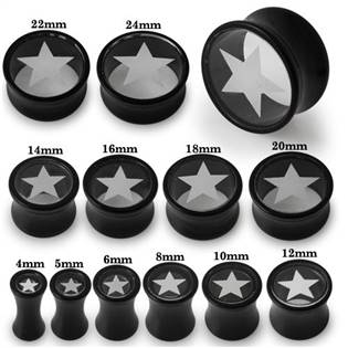 PL01099-12 Plug do ucha průhledný - hvězda